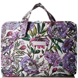 Vera Bradley Hanging Travel Organizer Lavender Meadow Floral White Pockets Zip